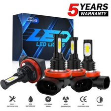 For Chevy Malibu 2004-2012-4PC LED Headlight Bulbs High&Low Beam Combo Kit 6000K