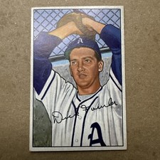 1951 Bowman DICK FOWLER #190 Philadelphia Athletics Vintage Baseball Card NMINT
