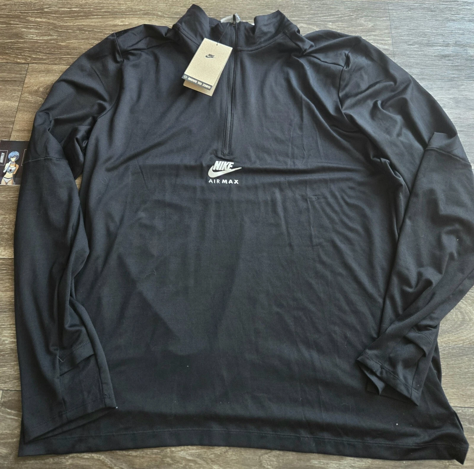 NWT Nike Sportswear Air Max Half-Zip Top Black Mens Size Large FQ2206-010