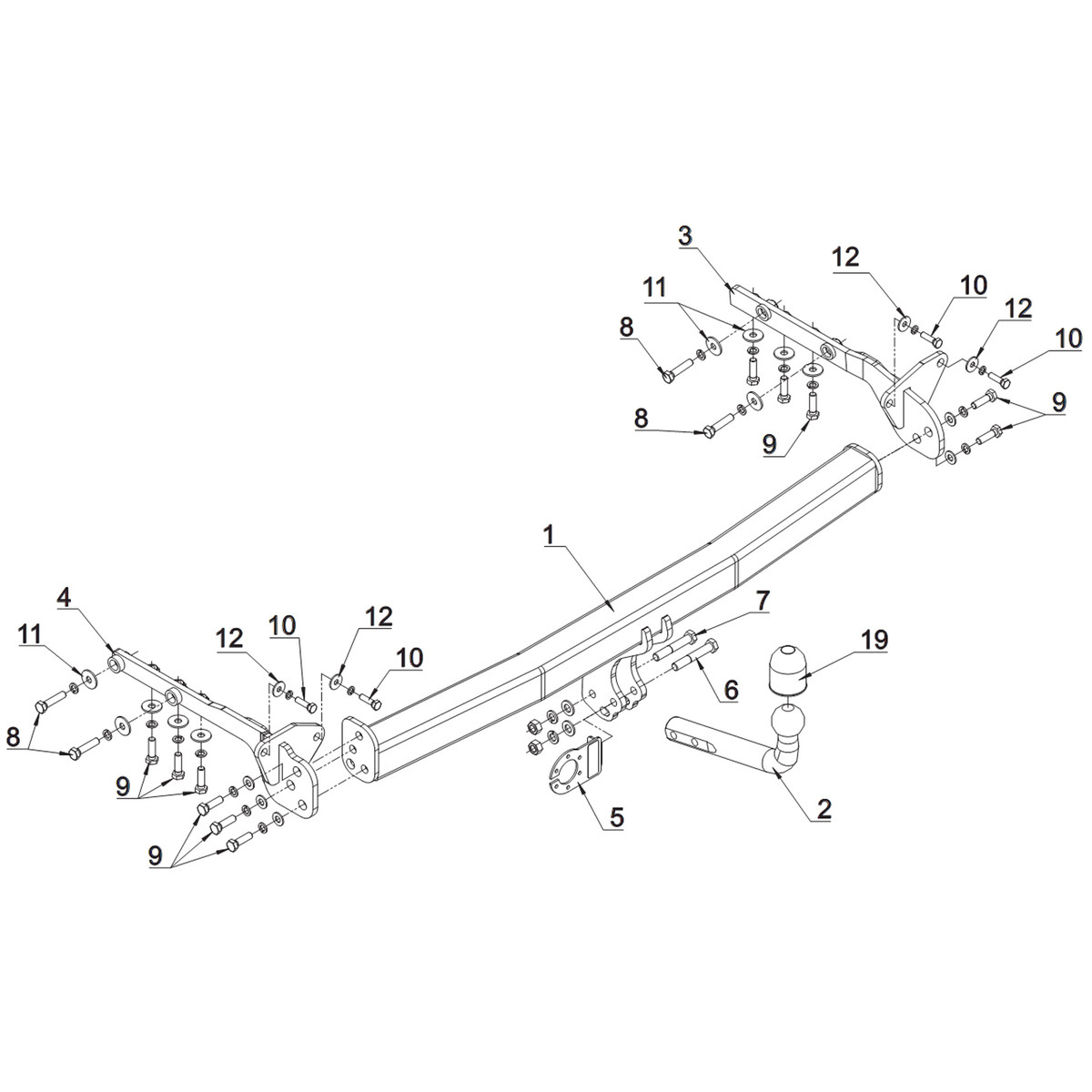 Attelage col de cygne Nissan X-Trail 07- pour tracter caravane avec prise 13 broches