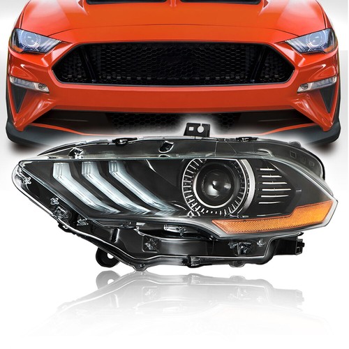For 2018-2020 Ford Mustang LED Headlight Headlamps Assembly LH Side Clear Lens - Picture 12 of 12