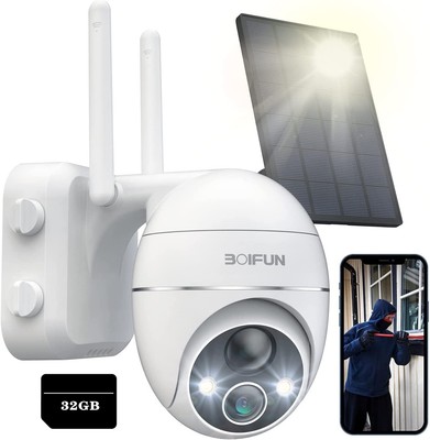 PTZ- Überwachungskamera Außen 2K 3MP Wi-Fi wasserdichte mit Solarpanel IP66 Cam