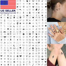 28 Sheets 504 PCS Tiny Small Temporary Tattoos for Women Men Finger Hands, Carto