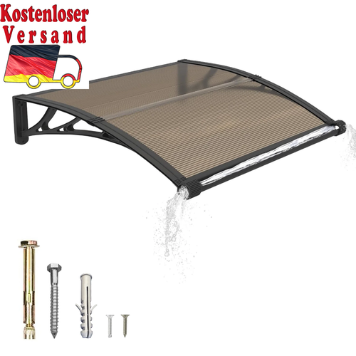 Large Polycarbonate Gutter Awning for Door Entrance Sun Shade and Rain Snow Prot