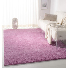 SAFAVIEH August Shag Accent Rug - 4' Square Pink, Solid, Non-Shedding