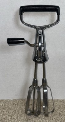 Vintage Ekco Rotary Hand Crank Mixer Egg Beater Meringue Whip Cream Stainless US