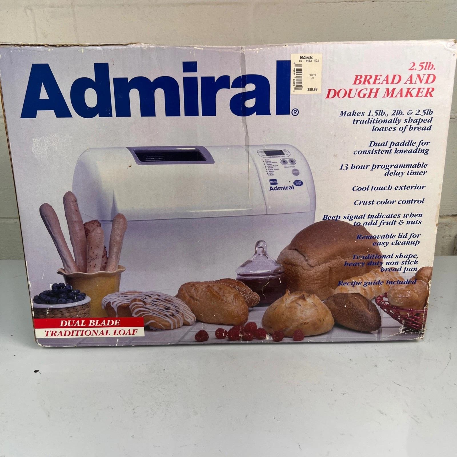 NOS Admiral Bread & Dough Maker Dual Blade 2.5lb Loaf Machine Vintage
Opens in a new window or tab