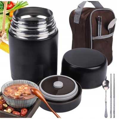 800ml Essen Thermobehälter Edelstahl Warmhaltebehälter Speisegefäß Thermoskanne
