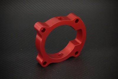 Torque Solution Throttle Body Spacer (Red): Fits Hyundai Genesis Coupe 2.0T