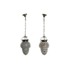 Suspension DKD Home Decor Verre Métal Multicouleur 25 W 20 x 20 x 28 cm [2 Un