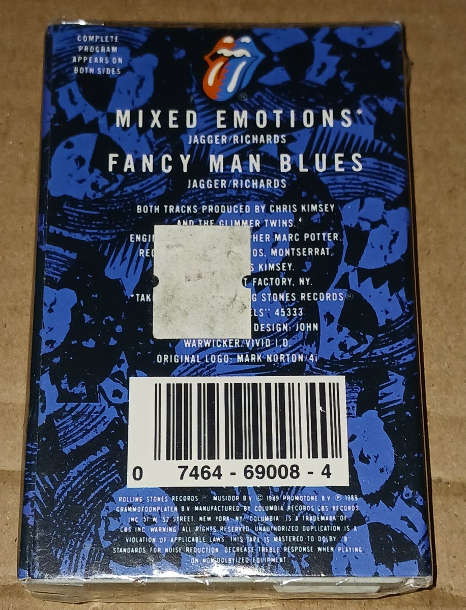 ROLLING STONES Mixed Emotions / Fancy Man B. 1989 US CASSETTE TAPE