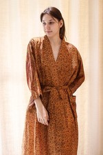 Pure Silk Boho Kimono Jacket / Vintage Sari Robe / Gifts For Her PS KMO5263