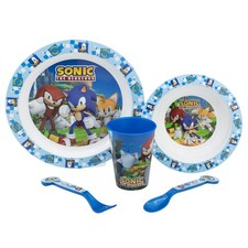 5TEILIGES KINDERGESCHIRRSET. TELLER, SCHÜSSEL, 260ML GLAS UND BESTECK. BPAFRE...