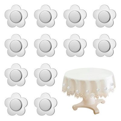 AojSup 12 PCS Flower Shaped Outdoor Tablecloth Weights, Stainless Steel Table...