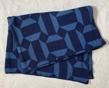 New Happy Habitat Off-The–Grid Eco Navy Blue Throw Blanket 48”x66”