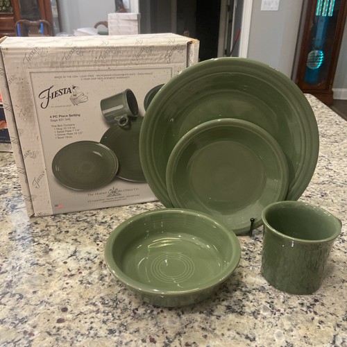 Fiesta Ware Sage 4 Piece Place Setting Retired Fiestaware NIB -