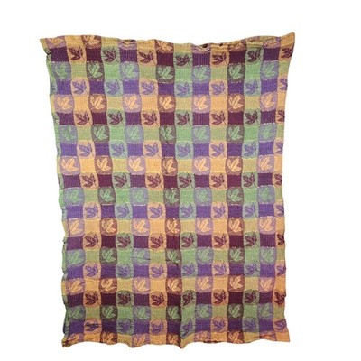 Vintage Leaf Pattern Waffle Weave Tablecloth Autumn Colors Unbranded