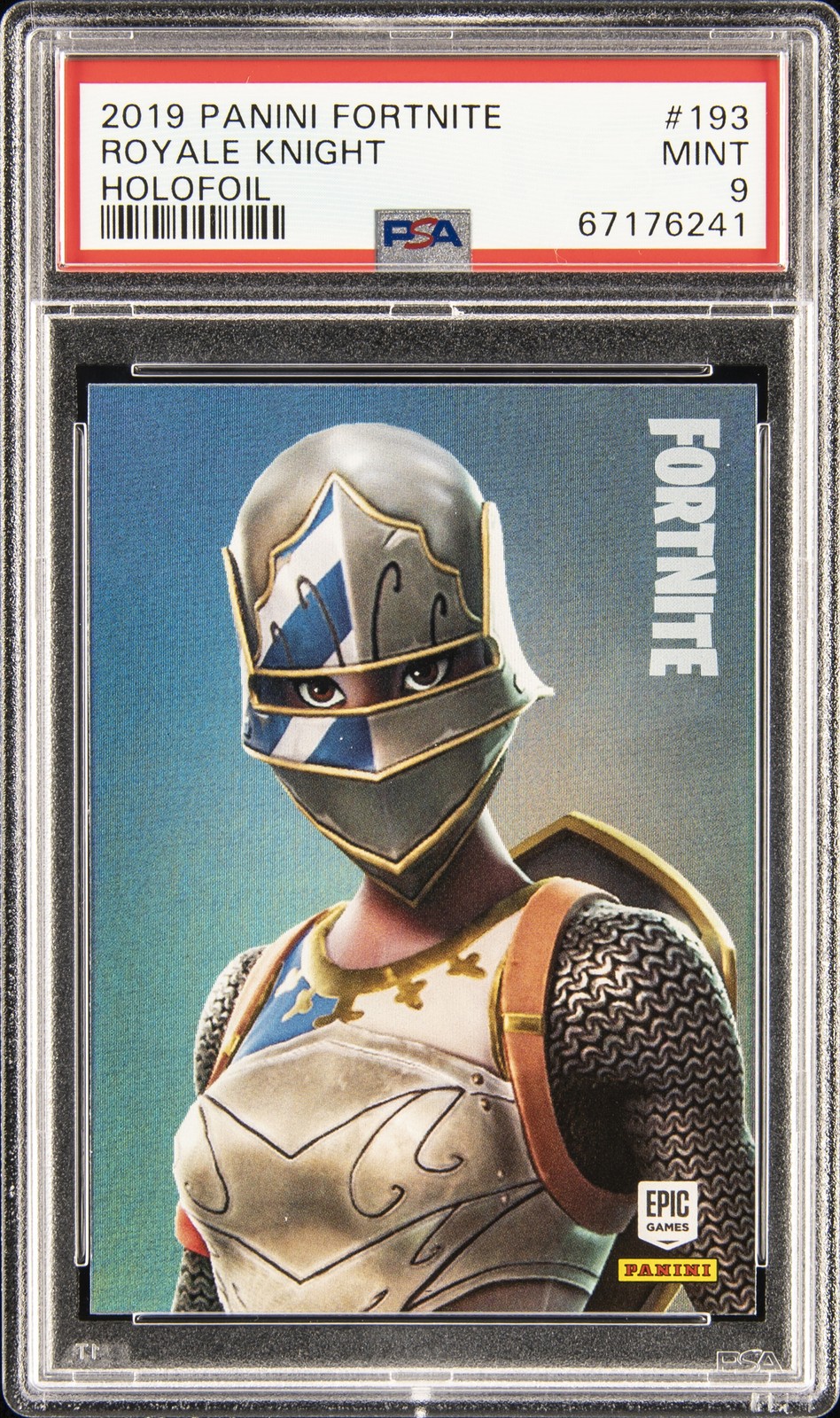 2019 PANINI FORTNITE FOIL #193 ROYALE KNIGHT PSA 9