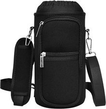 Insulated Water Bottle Bag Neoprene Carrier Sleeve for 128 oz Bag, Black