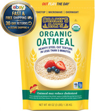 Organic Whole Grain Oatmeal 3 lbs Cracked 48 Ounce Pack of 1