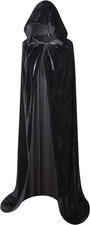 Velvet Hooded Cloak Cape for Halloween Costume - Unisex Witch Outfit