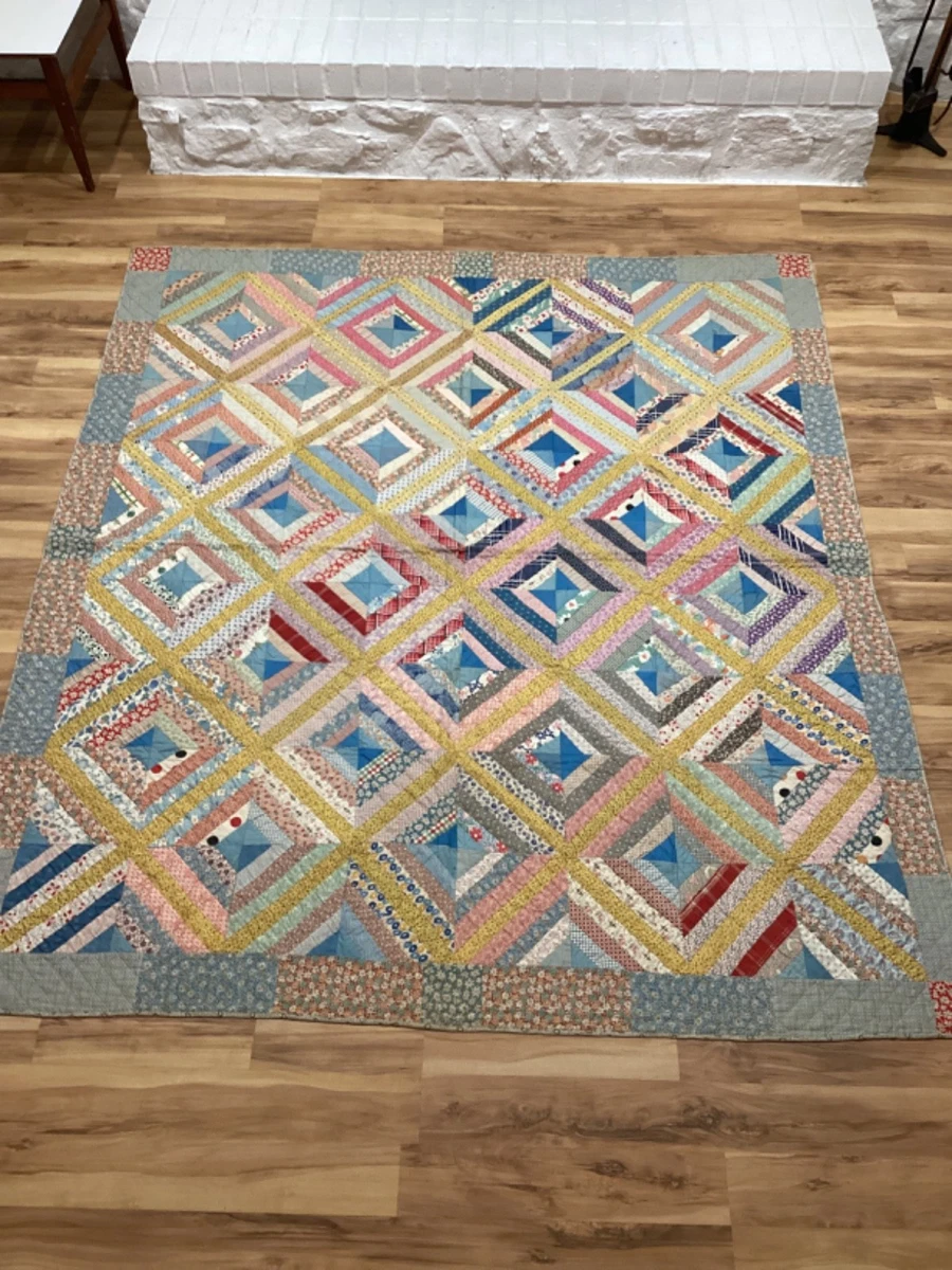 Log Cabin Patchwork Quilts Collectible 1920-1949 Time Period