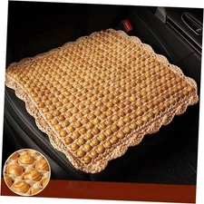 Four Seasons Natural Olive Wood Bead Seat Pad Mat Comfy Cool Summer Beige