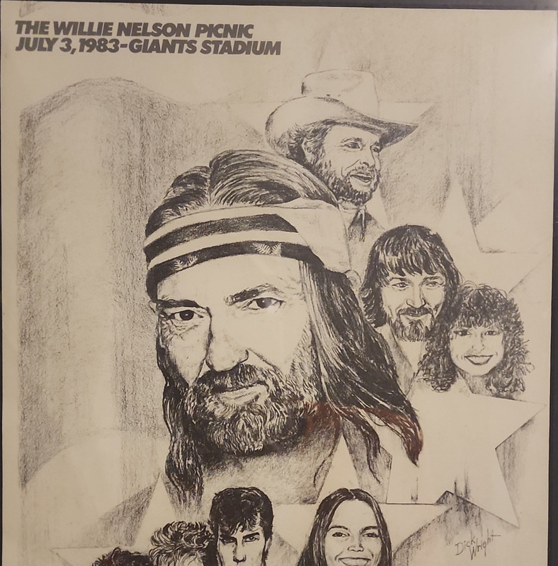 1983 Willie Nelson Picnic Poster – Giants Stadium – WHN 1050 AM Promo-Rare!