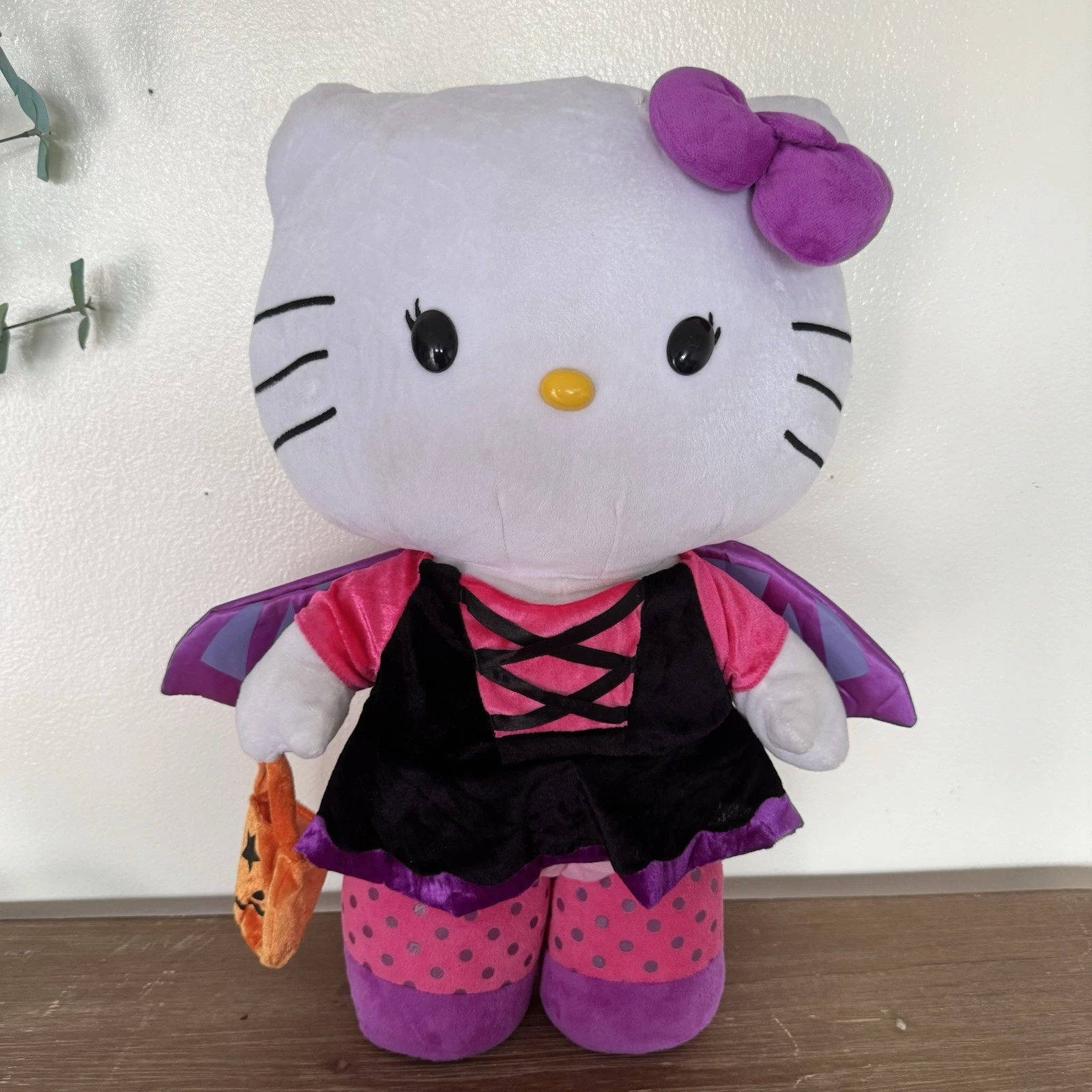 Hello Kitty Greeter Halloween 22” Tall Gemmy Bat Wings 2014 Rare