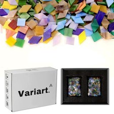 VARIART Mosaic Tiles 1600 Pcs/2Pounds,Stained Glass Rainbow