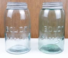 VERY RARE Vintage Quart BOLDT MASON Jars - Set of 2