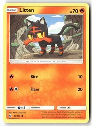 Litten 24/149 Sun & Moon Base Set Common Pokemon Card