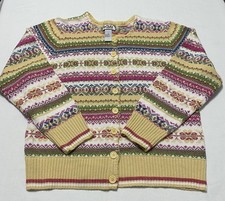 Tiara International Fair Isle Cardigan Womens XL Cottagecore Coastal Grandma