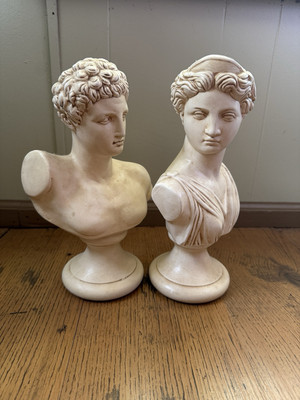 Vintage Busts HERMES & ARTENIS  Signed by Artist - Circa 1970 s