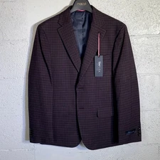 Tommy Hilfiger Men's Modern-Fit Check Sport Coat - Purple Check 38S $295