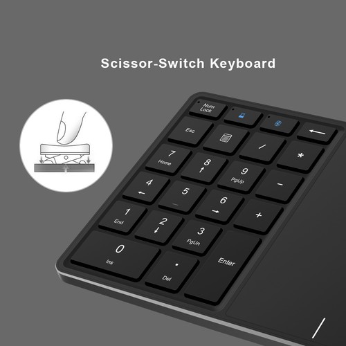 Dual-Mode Numeric Keyboard With Touchpad BT Keypad Type-C Wireless Pad - Afbeelding 3 van 16