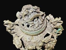 治】中国古玩 編線付花蝶紋七宝香炉☆箱付 置物 香