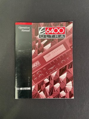 E-MU System E6400 Ultra Operation Manual