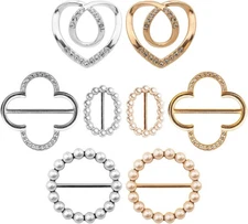 8-Pack Cute Scarf Ring, Premium Shirt Tie Clips for Women Clothing... 