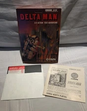 Delta Man, Commodore 64 / 128, Cosmi, 1987, 3-D Action Text Adventure, Vintage