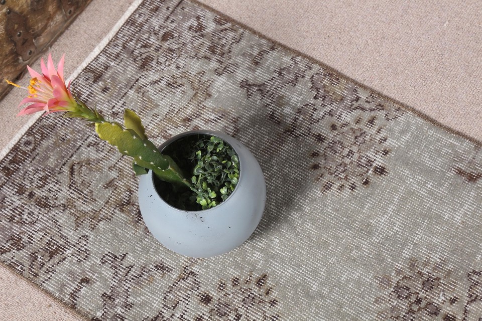 Vintage Rugs, Turkish Rug, Geometric Rug, 1.8x7 ft Runner Rug, Moroccan