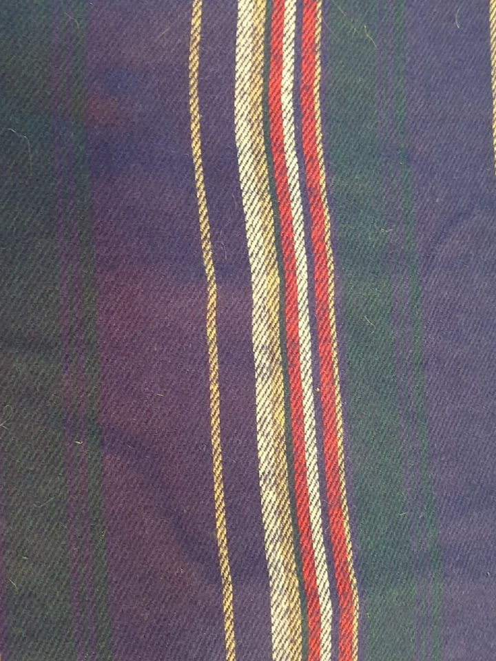 Tela a rayas azules gruesas para tapicería 53x42" franela como tweed peso Foto 3 de 4