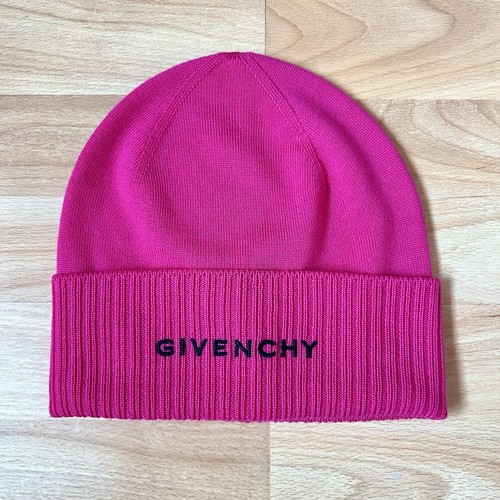 GIVENCHY Pink Beanie Hat Authentic 100% Wool Unisex BRAND NEW WITH TAGS