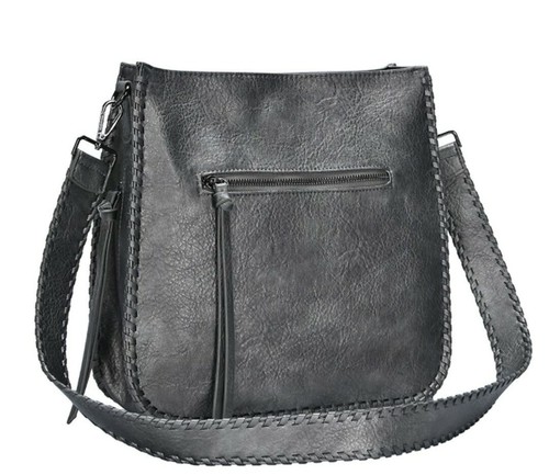 Pewter Gray Concealed Carry Crossbody Messenger Style Purse - Bild 2 von 4