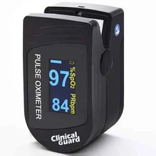 Clinical Guard 500S Deluxe Fingertip Pulse Oximeter & Heart Rate Monitor - Black