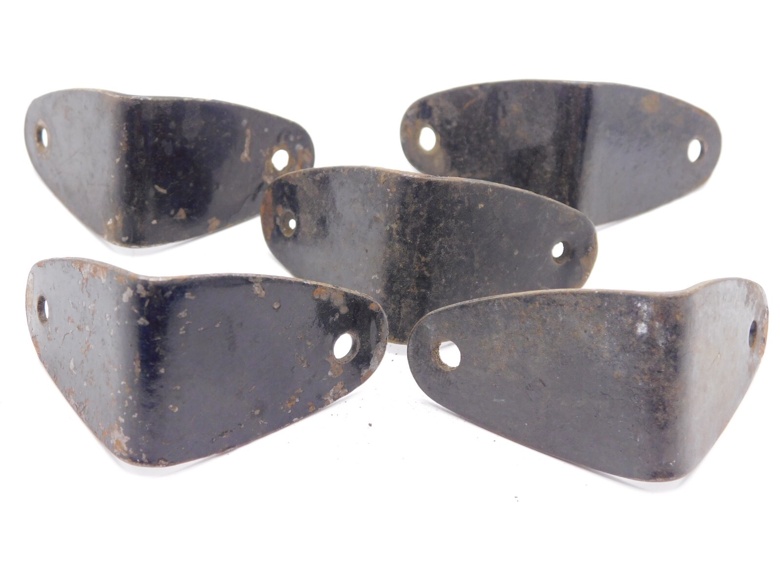 5 Vintage Steamer Trunk Corner Edge Protector Parts Black Hardware Luggage