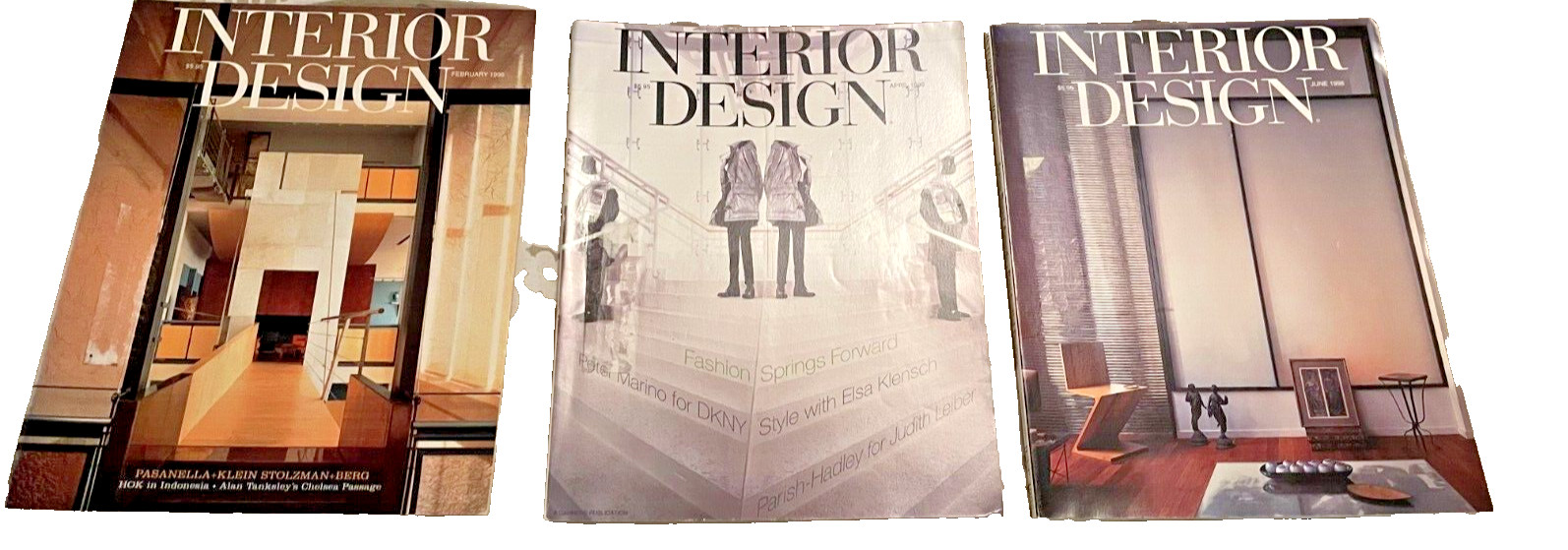 Interior Design Magazine - Feb , April and June Of 1996 Set Of 3
