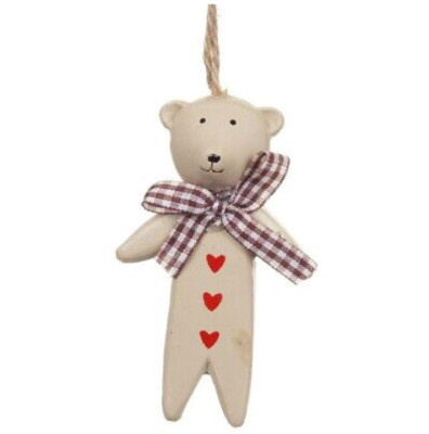 Gisela Graham Teddybär mit Herzknöpfen Hängedeko