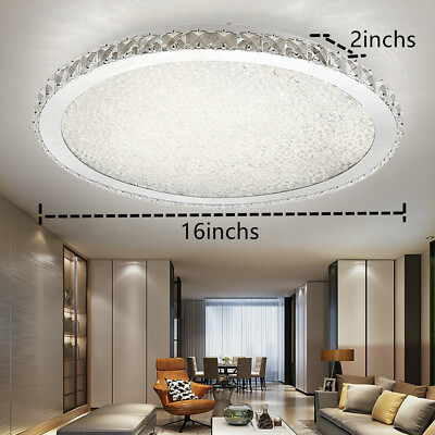 Modern Crystal LED Ceiling Light Fixture Pendant Lamp Flush Mount Chandelier 30W
