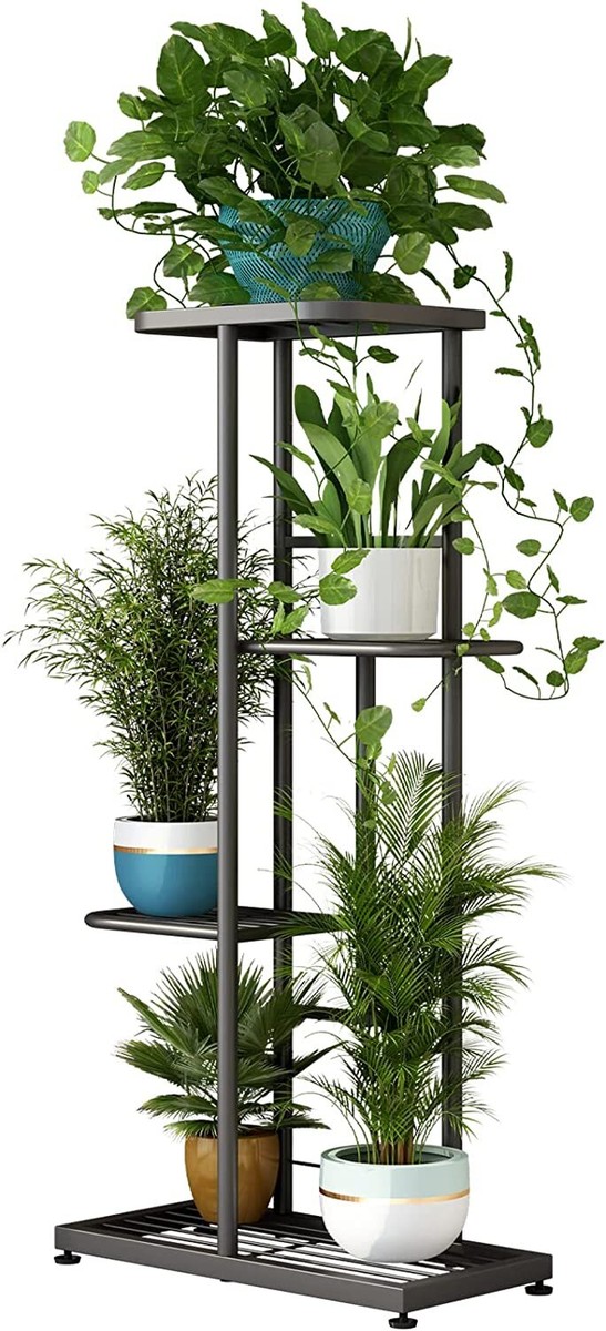 Foldable Indoor Outdoor Plant Display 5 Tier Metal Plant Stand Indoor ...